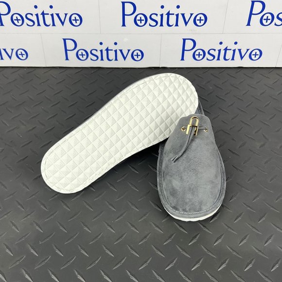 Buscemi Mens Greenwich Grey Leather Slippers US 9 - Picture 7 of 9